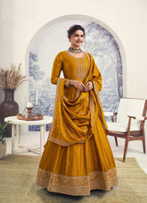 Pretty Looking Partywear Gown in Yellow Colour